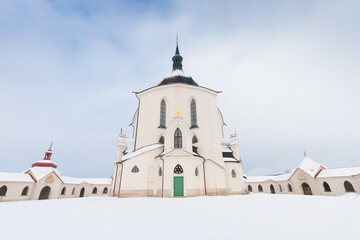 Pilgrimage Church of St John of Nepomuk at Zelena Hora,Czech republic, is the masterpiece of architect Santini Aichl.Czech cultural heritage and UNESCO World heritage monument.Baroque Gothic in Europe
