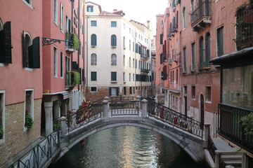 Fototapeta na wymiar Venezia river venice canal italy bridge and building