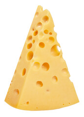 The perfect piece of swiss cheese isolated on white background with clipping path