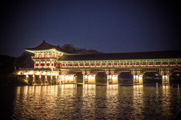 The night view of Woljeonggyo Bridge in Gyeongju, Korea 
