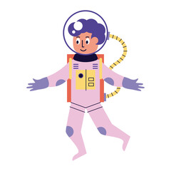 astronaut boy comic character icon