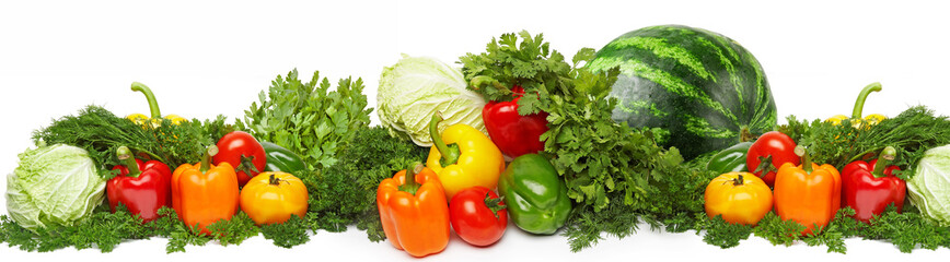 Fototapeta na wymiar Different fresh tasty vegetables isolated on white.
