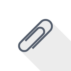 Paperclip vector icon, flat design illustration in eps 10