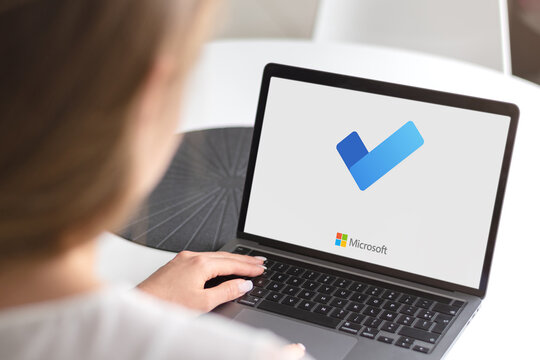 Guilherand-Granges, France - February 16, 2021. Notebook with Microsoft ToDo logo. cloud-based task management application by Microsoft.