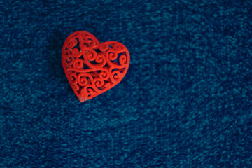 Red carved heart as a symbol of love for valentine's day