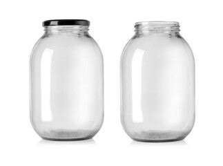  glass jars isolated