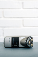 Electric razor placed on table