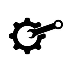 Service tool icon. Isolated flat gear 