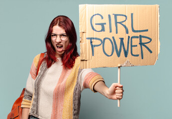 tty student woman activist. girl power concept
