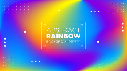 Abstract blurred gradient mesh background in bright rainbow colors. Colorful banner template. Easy editable soft colored vector illustration in EPS10.