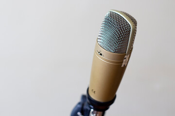 Gold recorder condenser mic, Studio microphone or mic for recording for vocal singer or commercial...