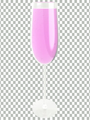 glass of  pink champagne