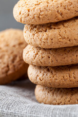 not sweet but dry and crunchy cookies with added sugar
