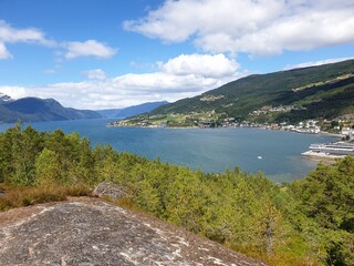 lake and mountains