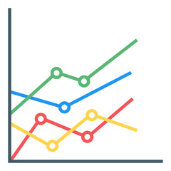 
A flat icon of graphical representation
