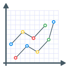 
A flat icon of graphical representation
