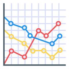 
A flat icon of graphical representation
