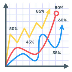 
A flat icon of graphical representation
