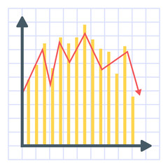 
A flat icon of graphical representation
