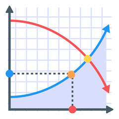 Fototapeta premium A flat icon of graphical representation 