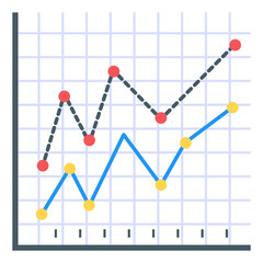 
A flat icon of graphical representation
