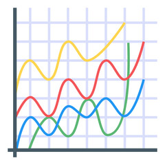 
A market graph diagram icon in flat vector
