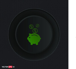 Account bank flat sign. Single flat icon on black background