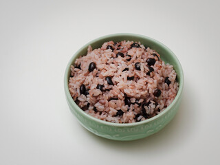 Traditional Korean Rice with Red Beans called Patbap, literally meaning Red Bean Rice.