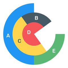 
A modern infographic showing multi pie chart in flat icon
