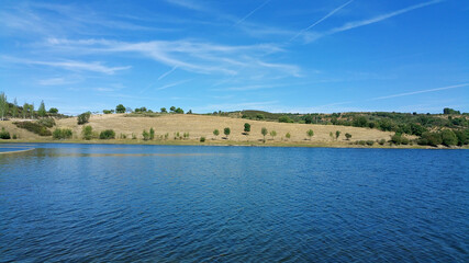 Panoramic view of Azibo river beach, Macedo de Cavaleiros, Portugal