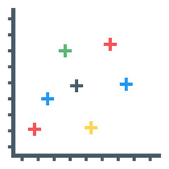 Obraz premium Flat vector of scatter chart, bubble graph 