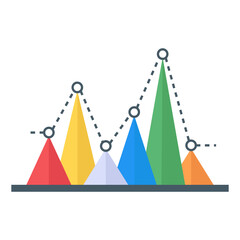 
Flat triangle chart isolated with premium quality graphic
