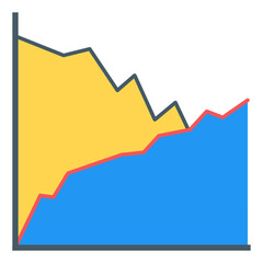 Fototapeta premium A multi layered chart icon in flat design 