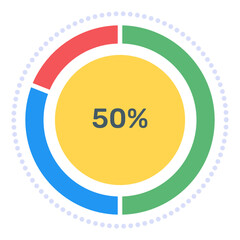 
A modern infographic showing multi pie chart in flat icon
