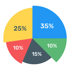 
A modern infographic showing multi pie chart in flat icon
