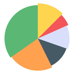 Fototapeta premium A modern infographic showing multi pie chart in flat icon 