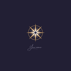 Compass logo. Rose of Wind. Guiding star. Vector illustration