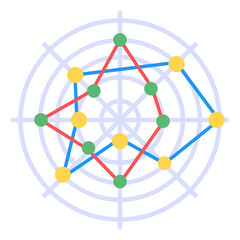 
Modern spider graph infographic in flat icon
