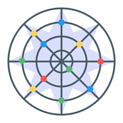 
Modern spider graph infographic in flat icon
