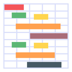 
A perfect gantt graph icon in flat design
