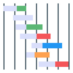 Obraz premium A perfect gantt graph icon in flat design 