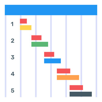 
A Perfect Gantt Graph Icon In Flat Design
