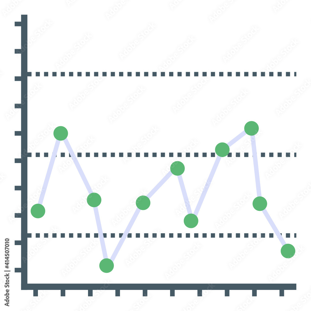 Poster flat icon of control graph, editable vector
