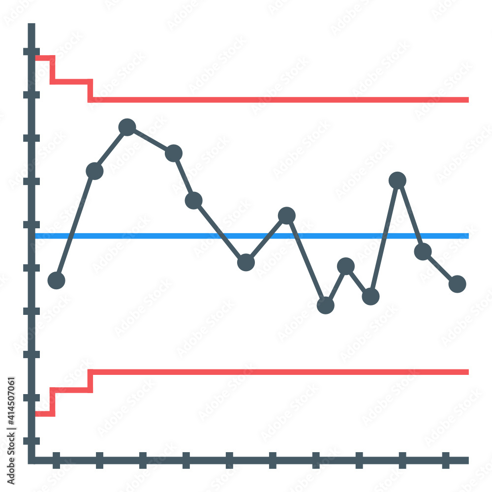 Sticker flat icon of control graph, editable vector