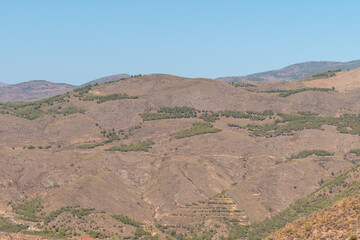 Mountainous landscape of La Alpujarra in southern Spain