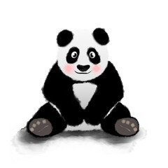 Cute watercolor panda illustration. Panda clipart. © Kubizm
