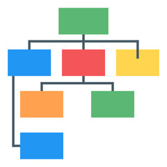 
A hieratical chart icon in flat design
