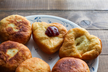 Home made donuts with heart shape