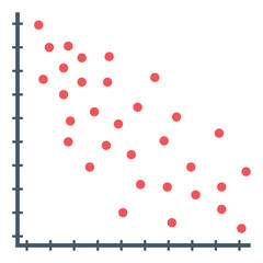 
A graphical representation via scatter plot, trendy flat icon
