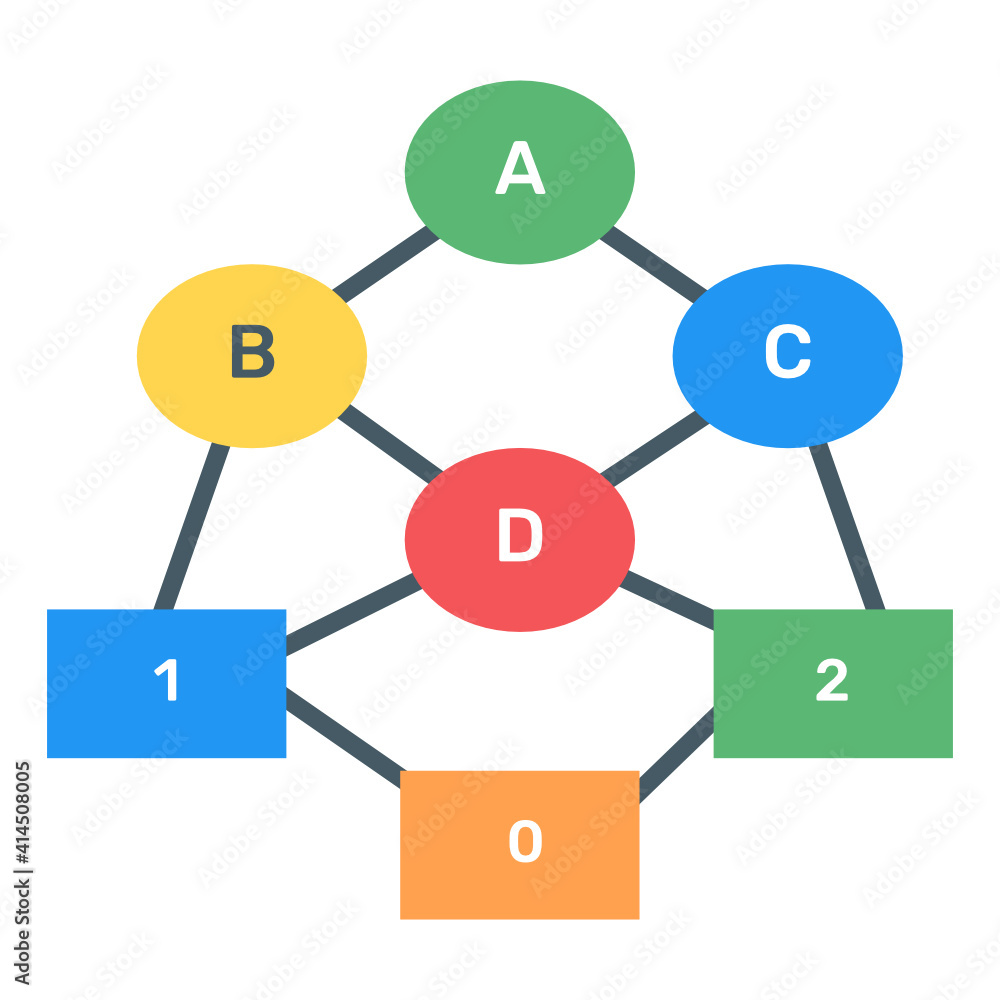 Canvas Prints download flat icon of binary tree infographic, editable visual